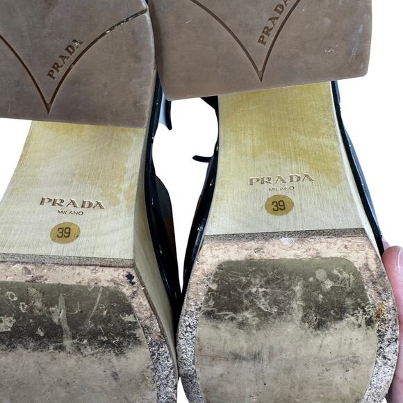 PRADA Patchwork Platform ChunkyWooden Pumps Heels S/S 2015 Runway Size EU 39 - Picture 7 of 8